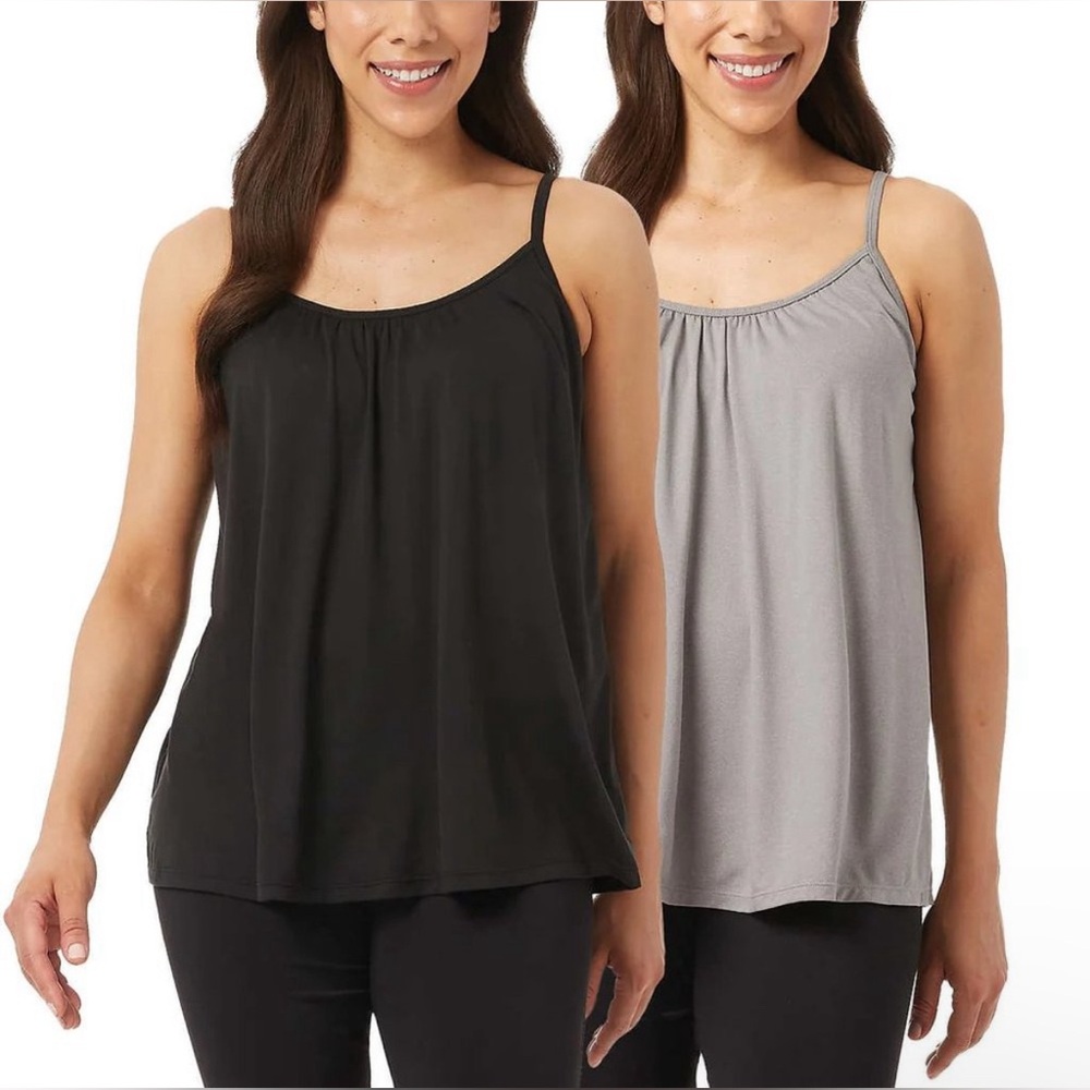 2 camis with built in bra
